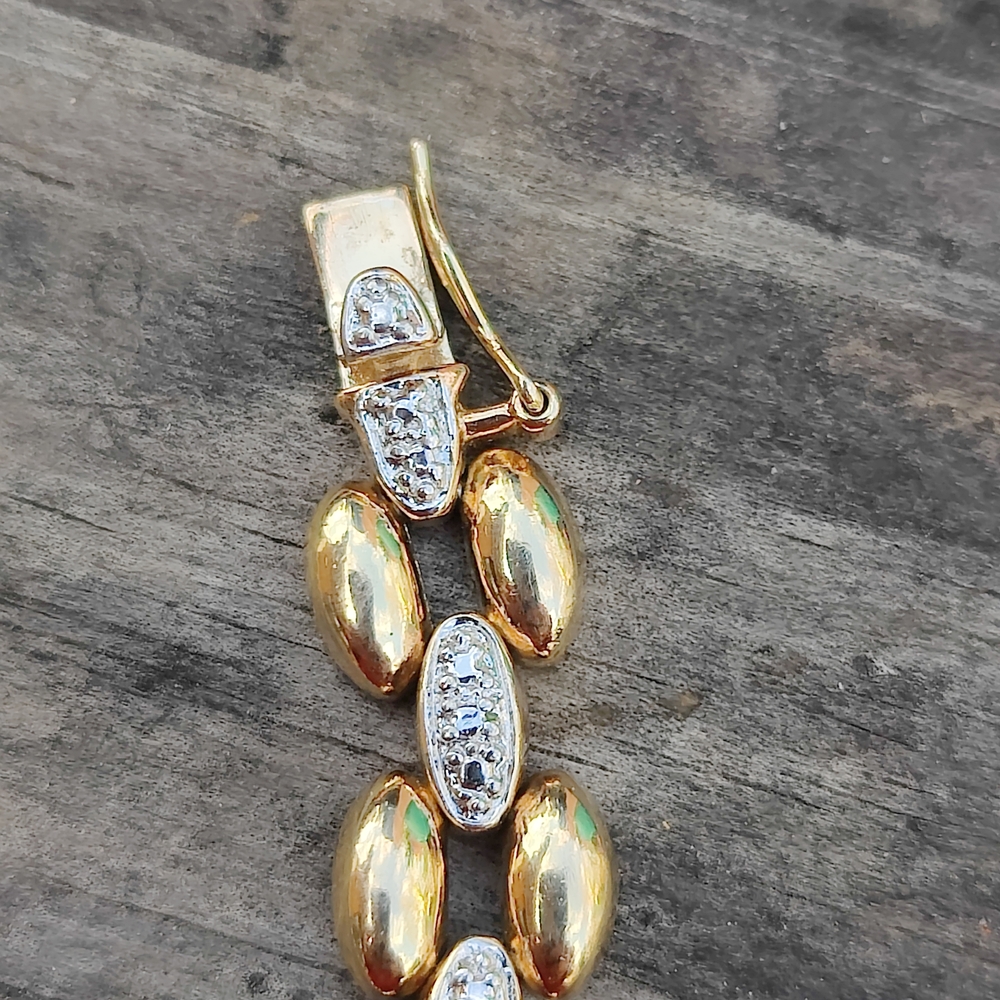 Ross-Simons 14k Vermeil Sterling Silver Diamond Bracelet - Picture 4 of 8